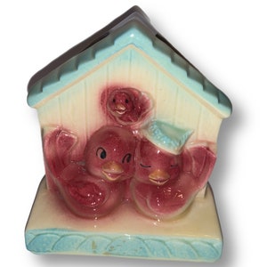 Shawnee Ceramic Birdhouse Planter Vase Wall Pocket 1930s