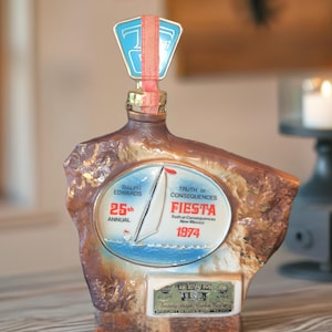 Jim Beam Whiskey Decanter Empty Limited Edition Decanter Bottle Truth or Consequences 1974