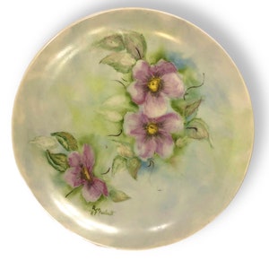 RB Marlatt Signed Hand Painted Vintage Plate Serving Dish or Decor