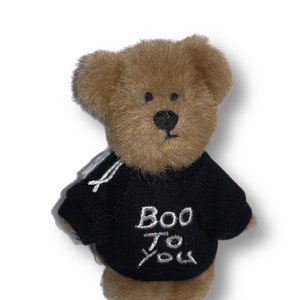 Vintage Boyd&#39;s Bears Mini Plush Teddy &#39;Boo to You&#39; Halloween Collectible Stuffed Animal with Tags