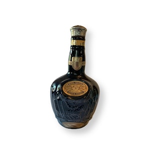 Vintage Chivas Royal Salute Scotch Whiskey Limited Edition Blue Wade Decanter - Bar Decor Collectible