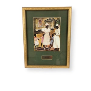 Alex Porter Church Ladies Black Americana Framed Matted Print Vintage Rare!