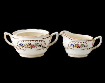 Juego de azucarero y lechera de porcelana Royal Doulton vintage ~ Modelo “The Beaufort”