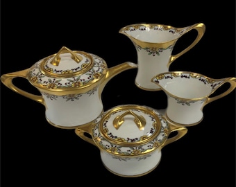 Porcelain Tea Set Vintage Art Nouveau