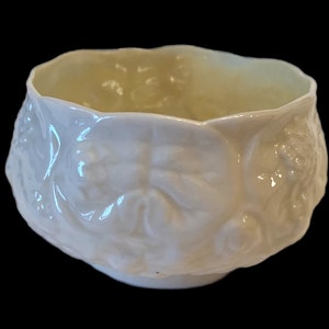 Belleek Irish Porcelain Open Sugar Bowl Lily Pattern Luster Ireland—1926 to 1936