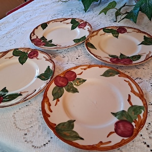 Franciscan Appleware Dessert Plates Vintage China Pottery 1940s Set of 4