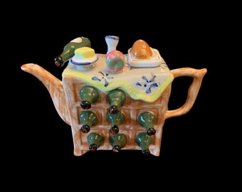 Tetera de cerámica para bar de vinos, tetera de cerámica vintage de colección