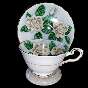 Tuscan Gardenia Demitasse Espresso Cup & Saucer Vintage English Bone China