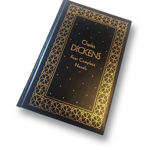 Libro rilegato in pelle di Charles Dickens, 4 storie, edizione vintage del 1982