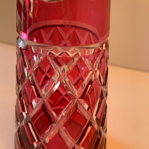 Ruby Crystal Decanter—13 shops in.