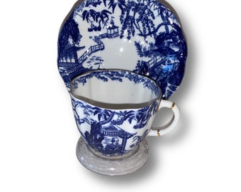 Royal Crown Derby BLUE MIKADO Teacup & Saucer—English bone China—Vintage