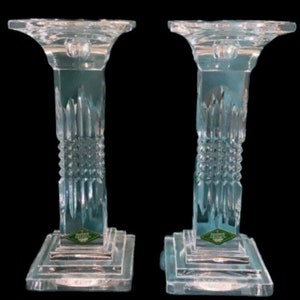 Elegant Shannon Leaded Crystal Candle Pedestals for Weddings, Holidays & Home Decor