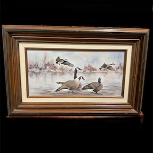 Bedsta Original Oil Painting on Canvas Canadian Geese