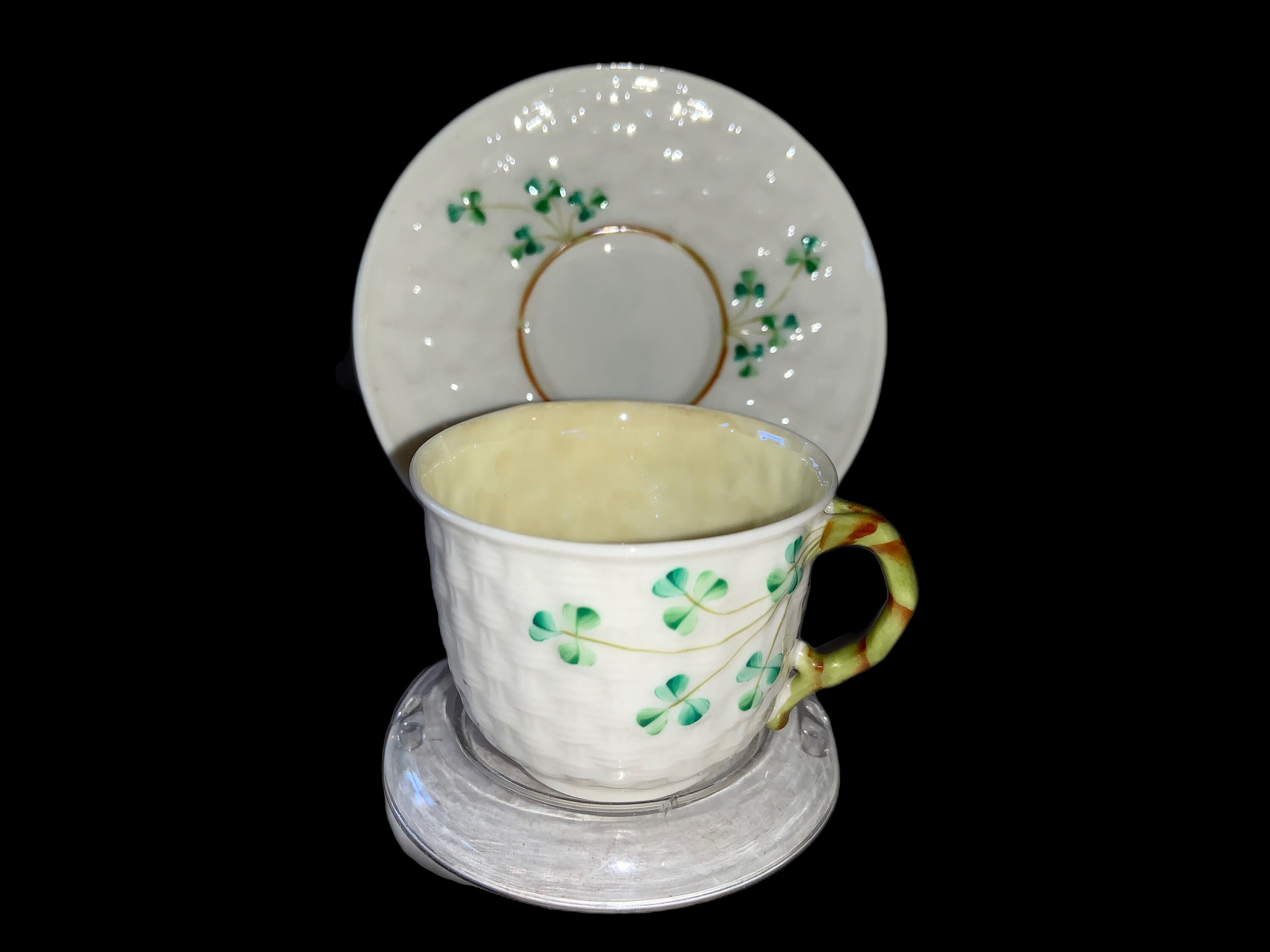 Belleek ベリーク クリーム＆シュガーボウル イエローラスター Belleek ベリーク クリーム＆シュガーボウル イエローラスター