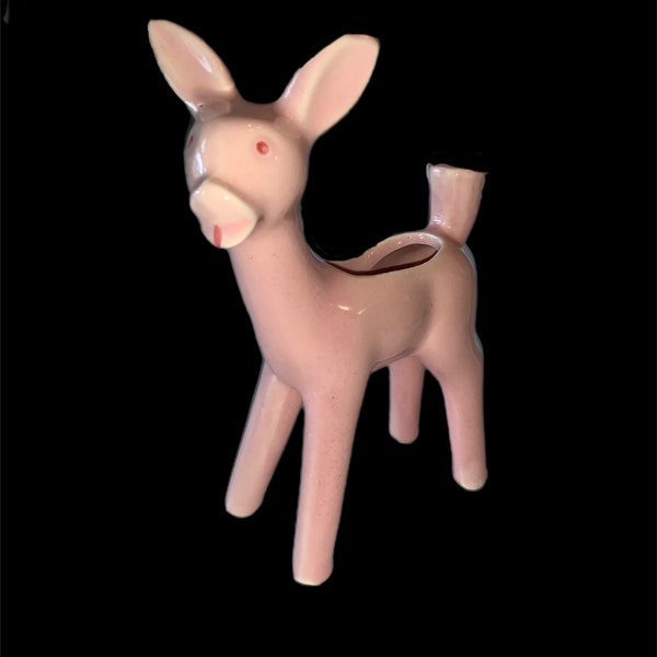 Shawnee Pottery Midcentury Pink Ceramic Deer