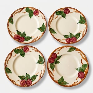 Vintage Franciscan Appleware Dessert Plates ~ 1940s China ~ Set of 4