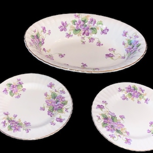Paragon China Valentine Serving Bowl & Cake Plates: Fine Vintage China
