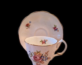 Vintage Jason China Teacup & Saucer Set: Floral Shabby Chic Decor