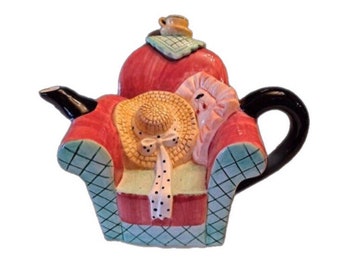 Vandor Ceramic Teapot Cozy Chair Collectible Teapot
