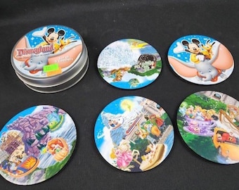 Disneyland Coasters w/ Storage Tin—Rare!