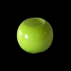 Art Glass Vase Apple Green Opaline Glass Art Deco Modern Art Vintage
