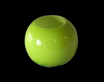 Art Glass Vase Apple Green Opaline Glass Art Deco Modern Art Vintage