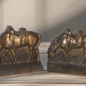 Horse Bookends Cast Bronze Vintage Book Ends