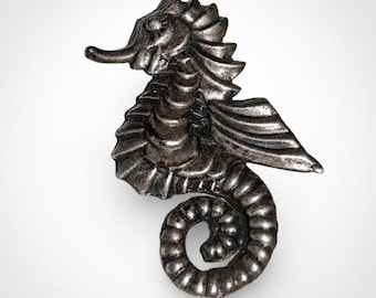 Vintage Sterling Silber Seepferdchen Pin ~ Einzigartiges Sammlerstück!