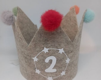 Birthday Crown Boys or Girls, 2nd birthday. Party crown, second birthday, birthday party hat, cake smash, party hat, photo prop