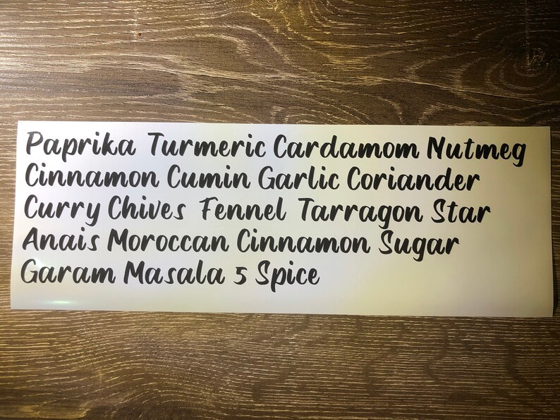 Spice Jar Many Colours and Fonts Custom Labels Etsy