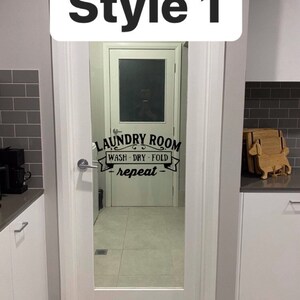 Farm House Laundry Door Decal