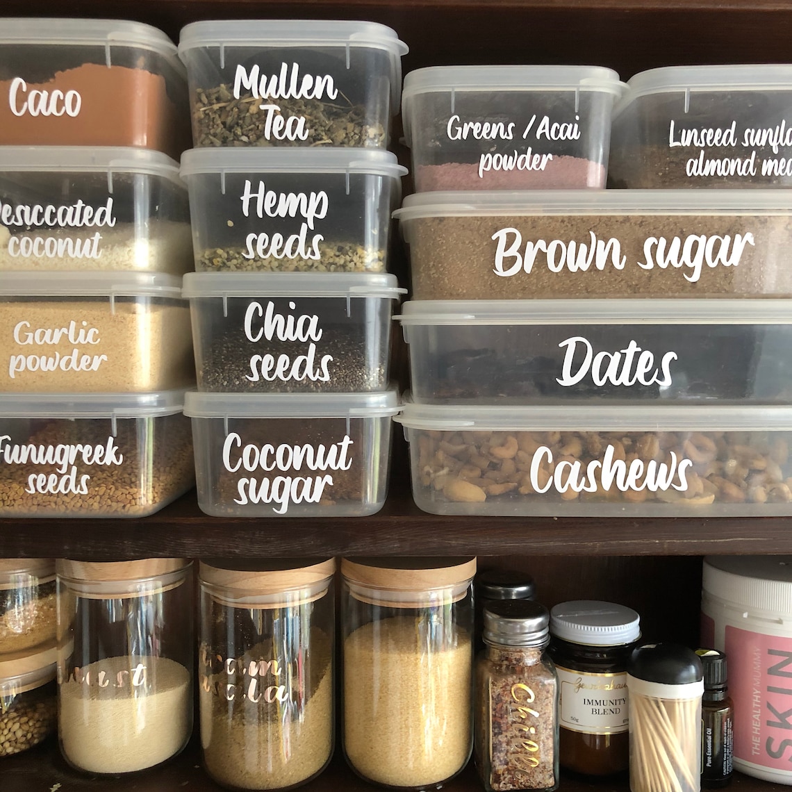 Spice jar many colours and fonts custom labels Etsy