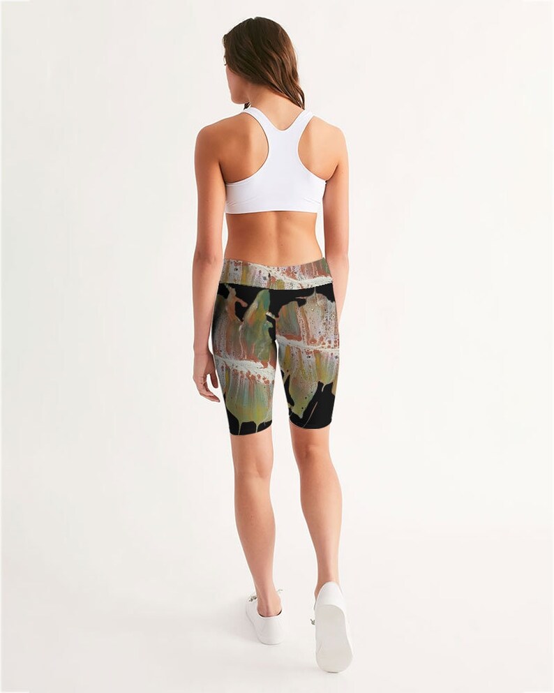 Mid-Rise Bike Shorts Abstract Graphic Fall Colors