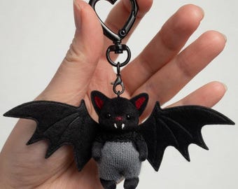 Custom Sylvanian Families Style Bat Family Keychain Goth Bag Charm