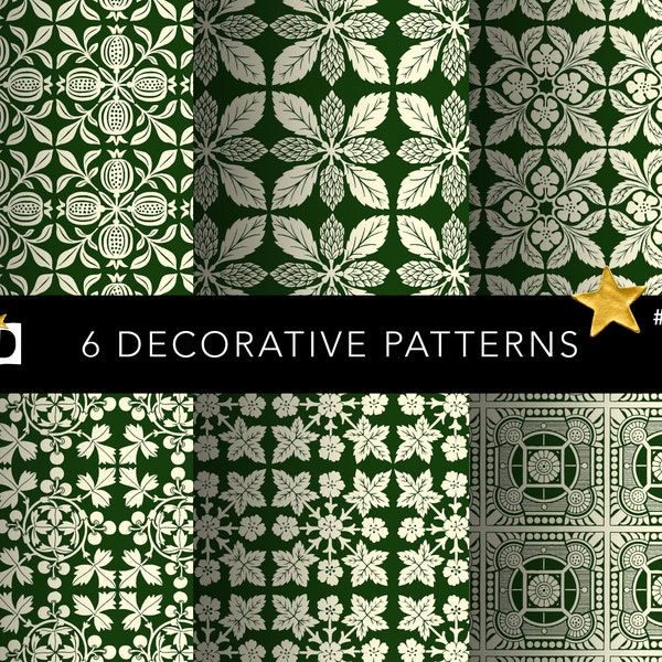 Vintage Buchbinderei Ende Papier Muster | Alte Ornamental Muster | Nahtlose dekorative Endpapier-Design | Digitales Papierpaket