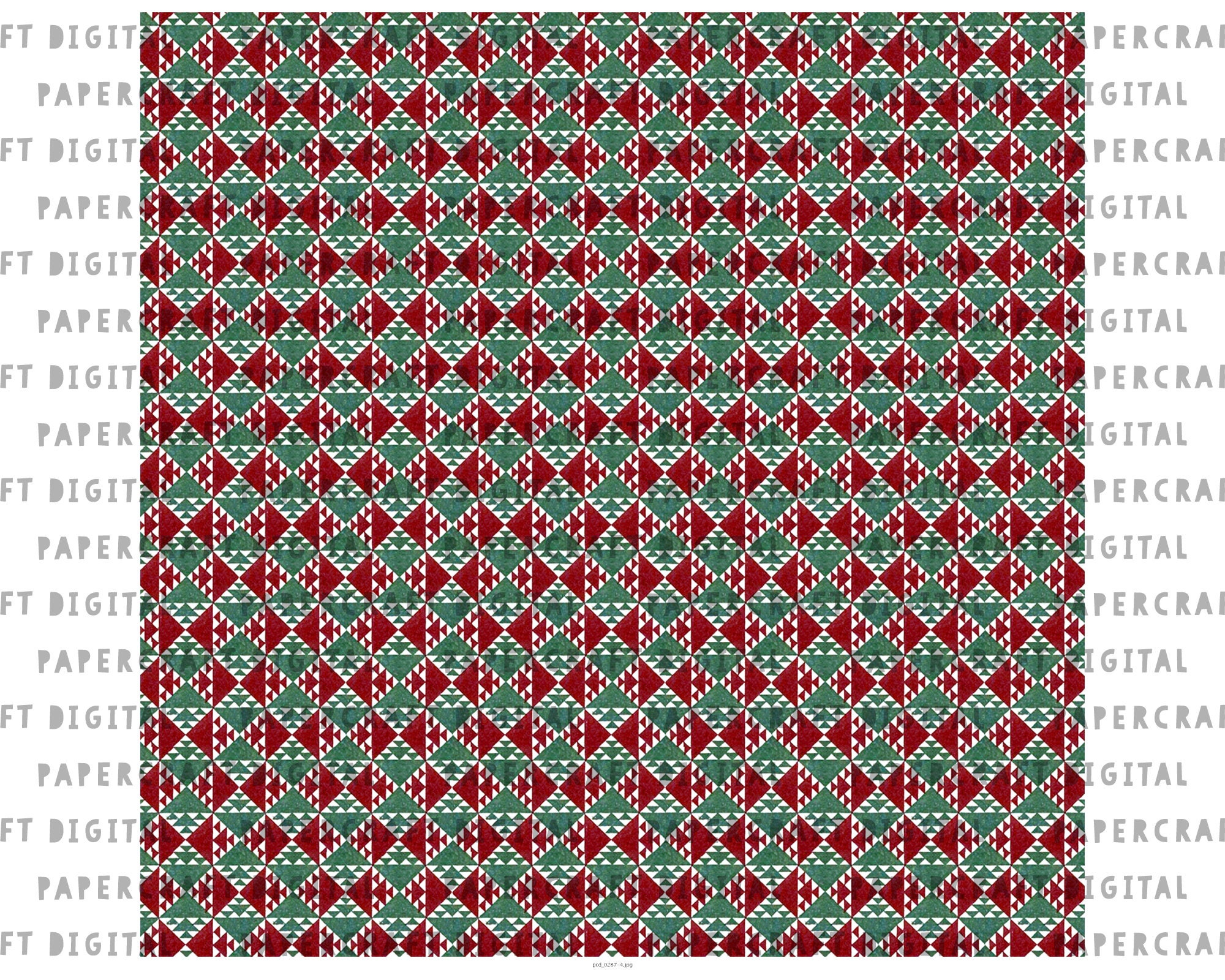 6 Christmas Geometric Seamless Patterns | Holiday Cubist Tile Digital ...