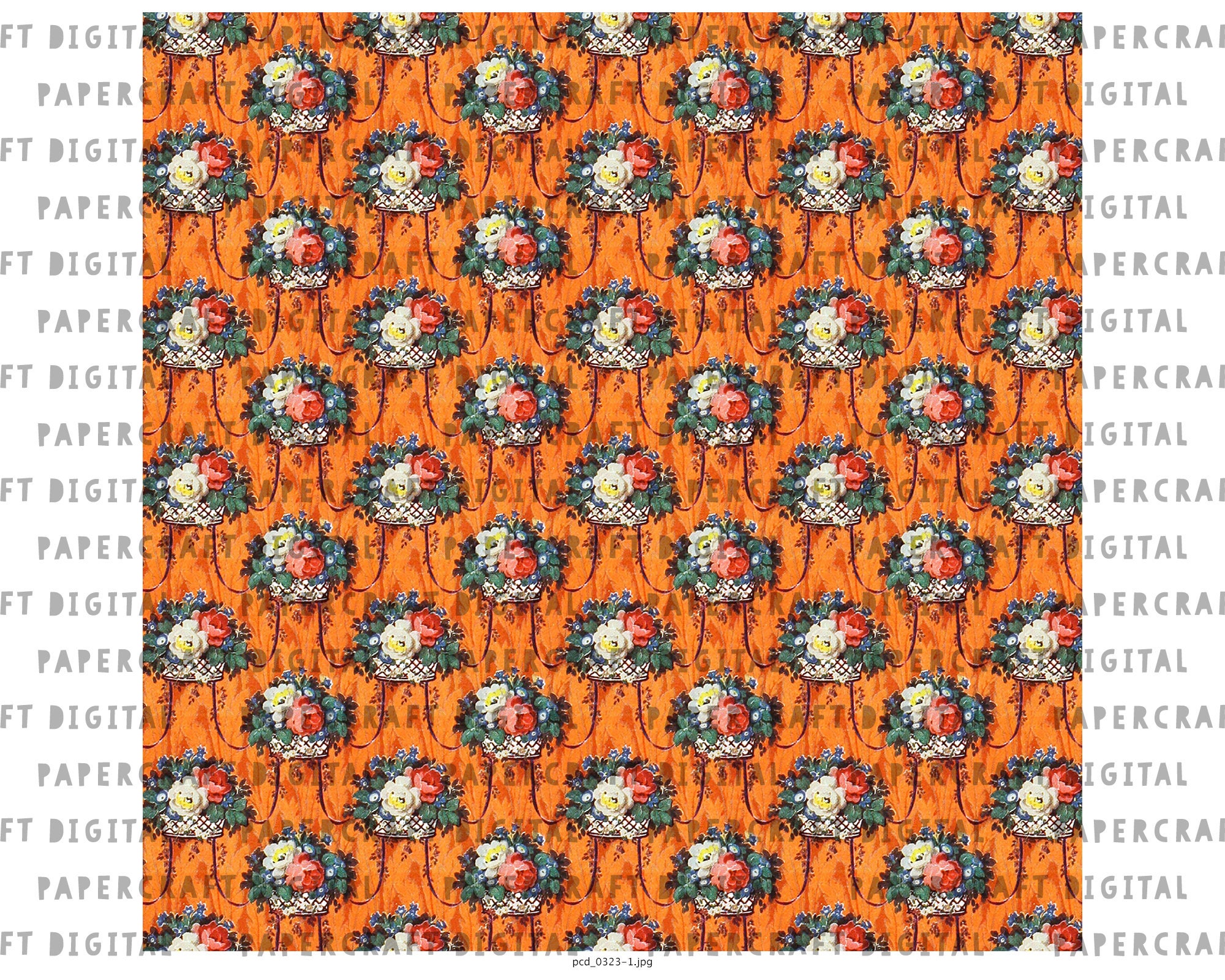 Vintage Scrapbook Printable Paper Old Wallpaper Pattern Etsy