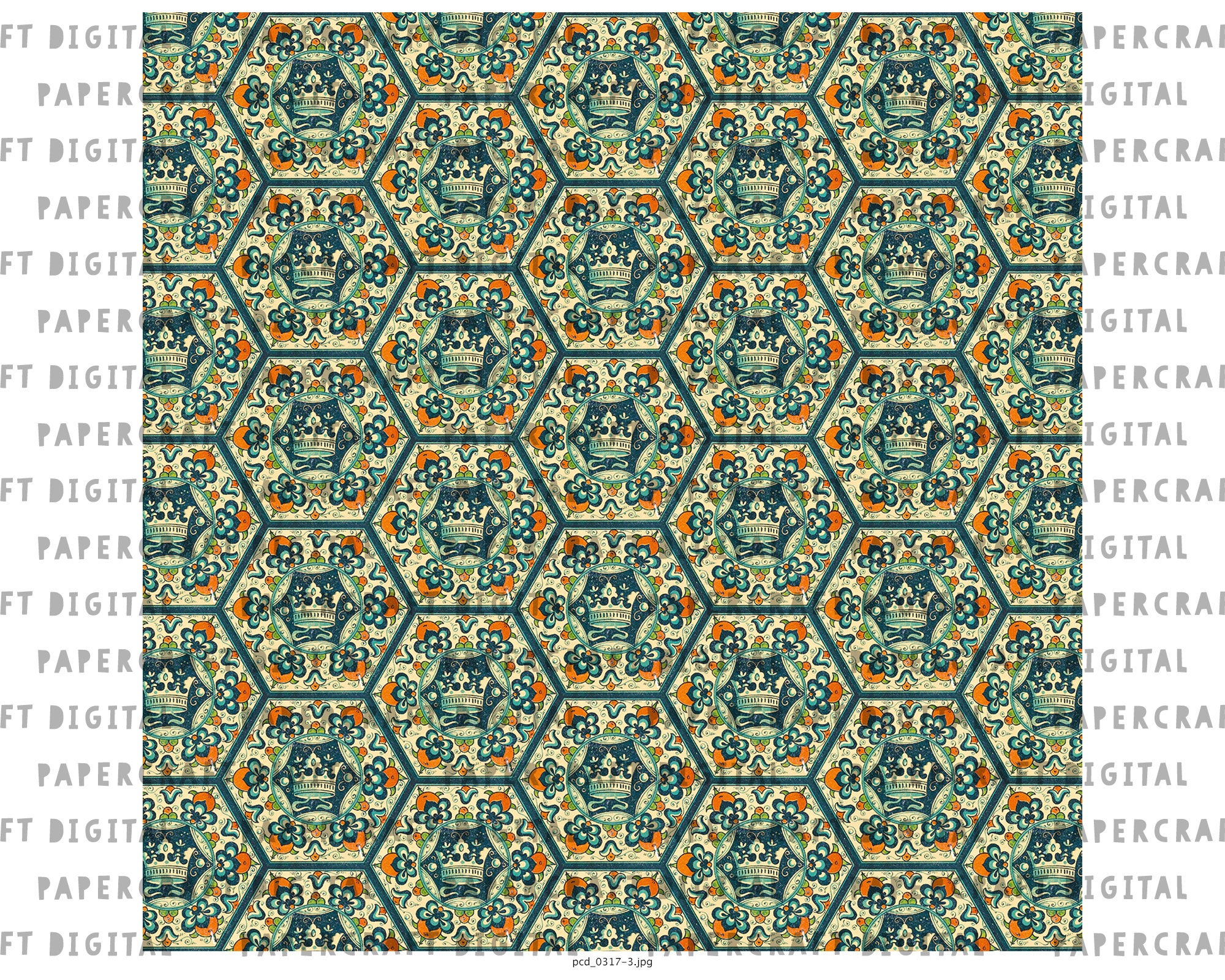 Vintage Scrapbook Printable Paper Old Italian Hexagon - Etsy
