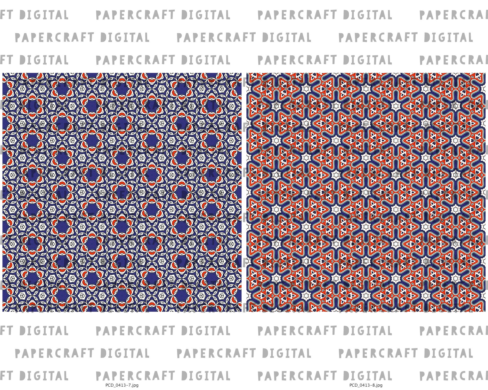 12 Seamless Iznik Star Tile Patterns | Commercial Use Digital Paper ...
