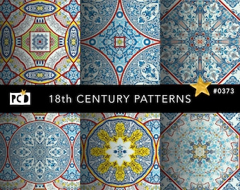 Patrón de azulejo / Decoración morisca del siglo XVIII (Descarga digital)