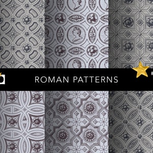 Oude Romeinse naadloze patronen | Oud-Grieks patroon | Decoratief endpaper printontwerp | Digitaal antiek papierpakket