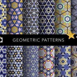 Geometric Hexagon Patterns | Digital Printable Paper Pack