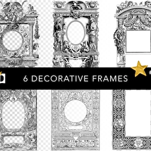 Illuminated Manuscript Border | Medieval Decorative Frame | Vintage Digital Paper Pack