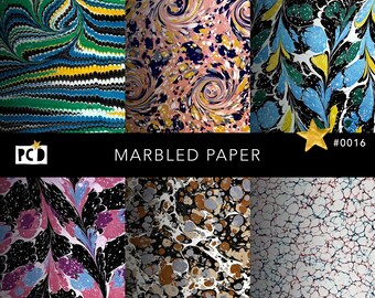 6 Marbled Paper Digital Sheets | Custom Book Endpapers | Faux Stone Swirl Texture | Junk Journal Backgrounds | Decoupage Art | 8.5x11