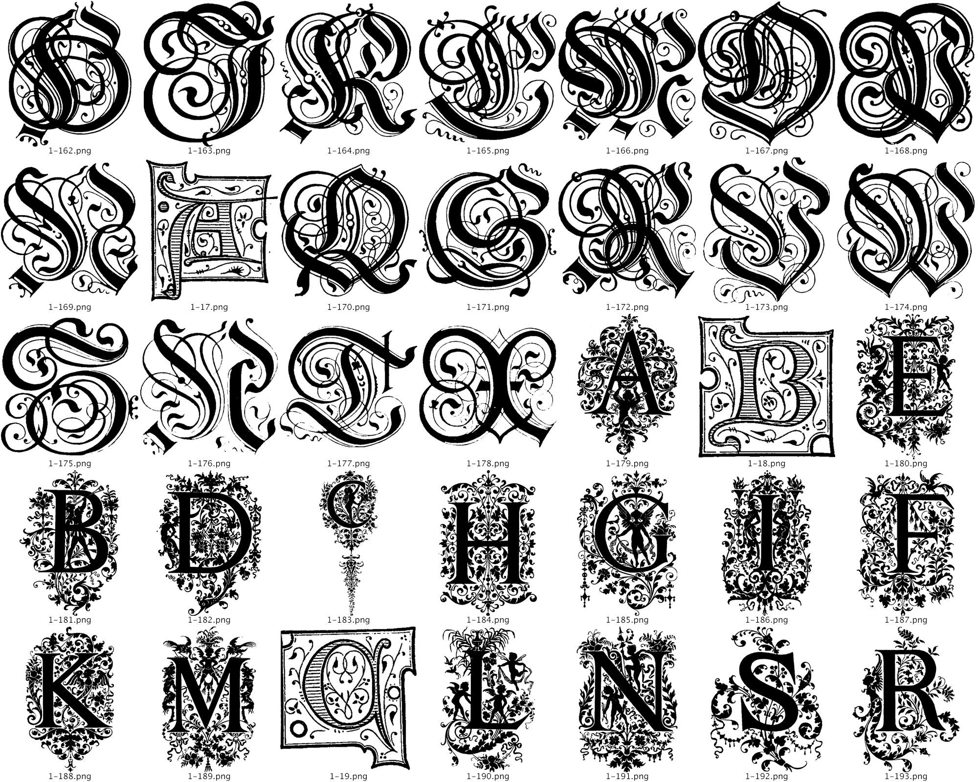 Old Medieval Illuminated Initials Medieval Alphabet - Etsy