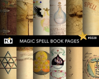Páginas para libros de hechizos mágicos / Kit de plantillas de grimorios / Papel para brujería oculta / Insertos para diario alquímico de alta resolución