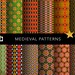 Medieval Printable Paper Patterns | Old Middle Ages Seamless Decorative ...