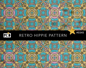 Vintage Scrapbook Printable Paper | Old Hippie Flower Pattern | Decorative Boho Design | Digital Paper Pack