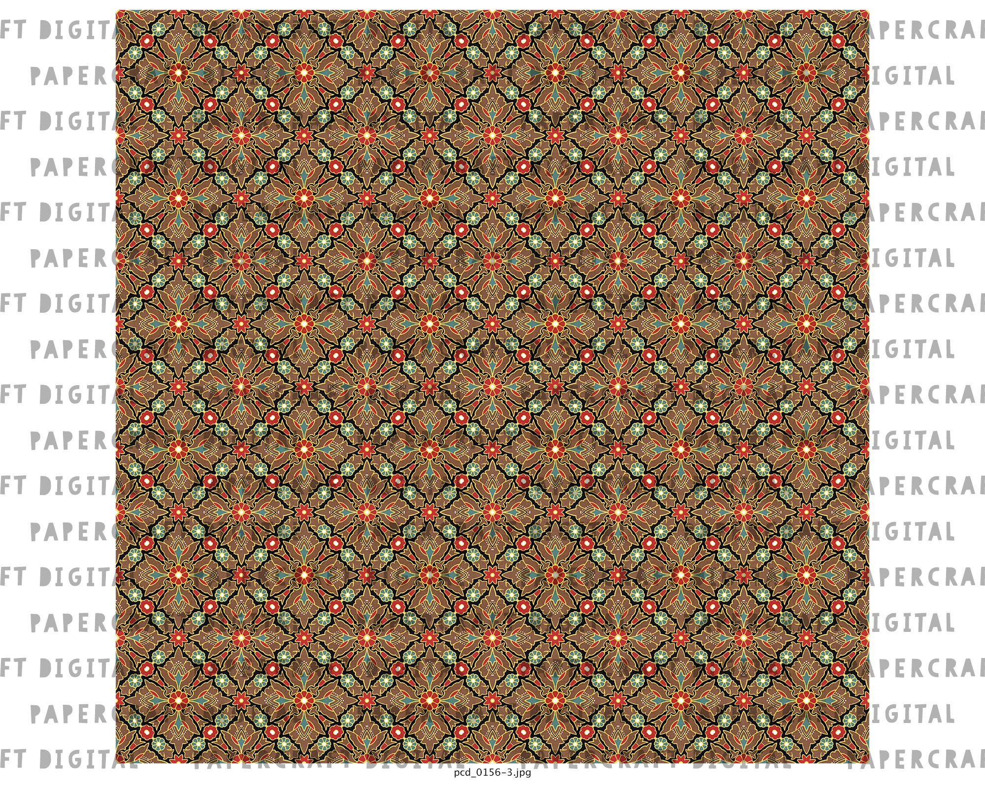 Seamless Decorative Tile Digital Paper ∣ Geometric Vintage Papers