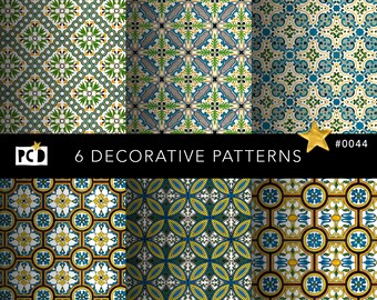 Vintage Scrapbook Printable Paper | Old  Antique Italian  Pattern | Seamless Decorative Endpaper Design | Digital Patterned Paper Pack